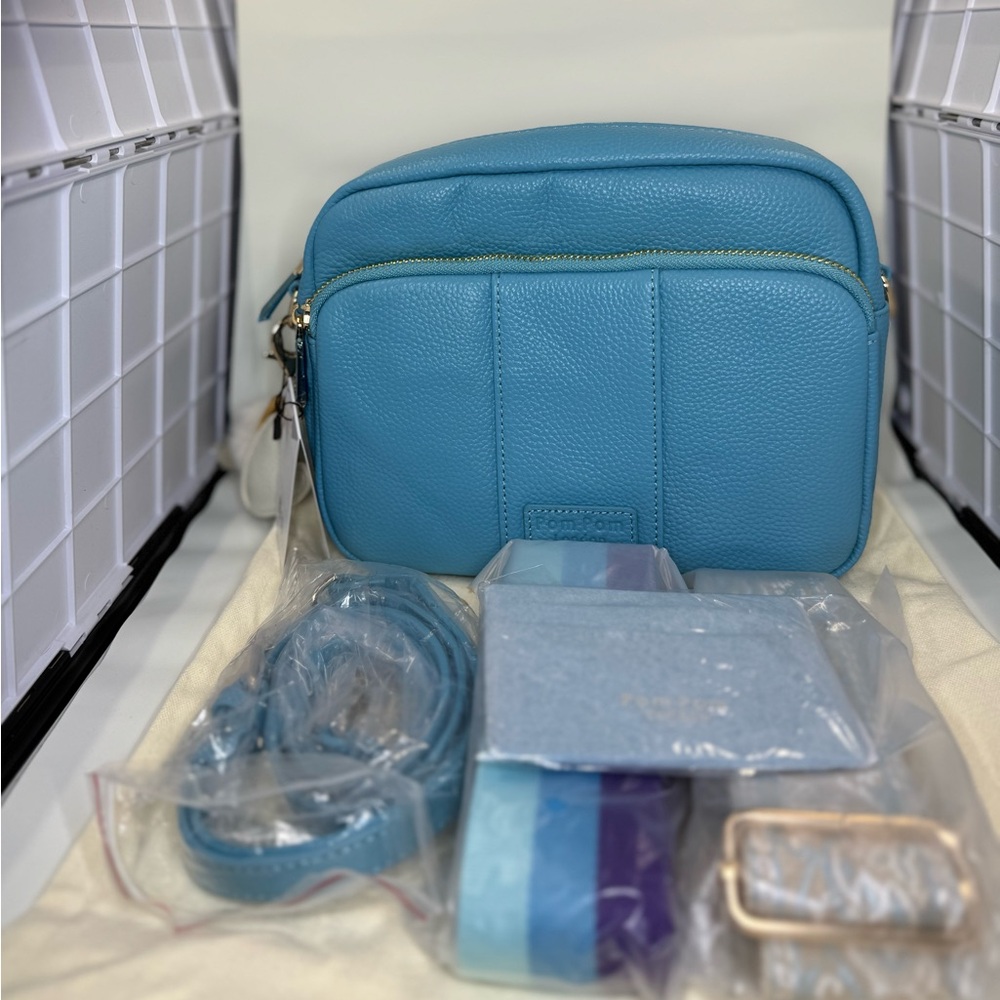 Pom Pom London Leather Crossbody Bag